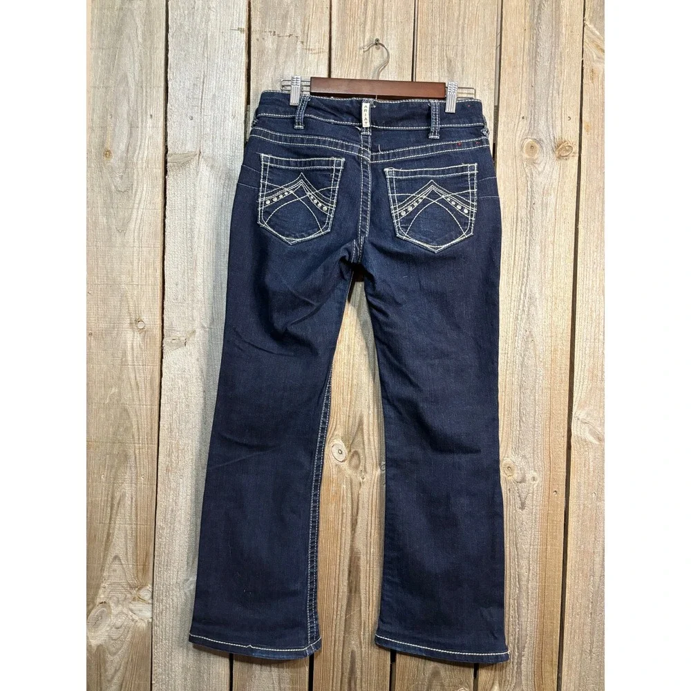 Ariat REAL Denim Womens 28R Dark Wash Bootcut Western Riding Jeans 10011682 - Picture 3 of 7